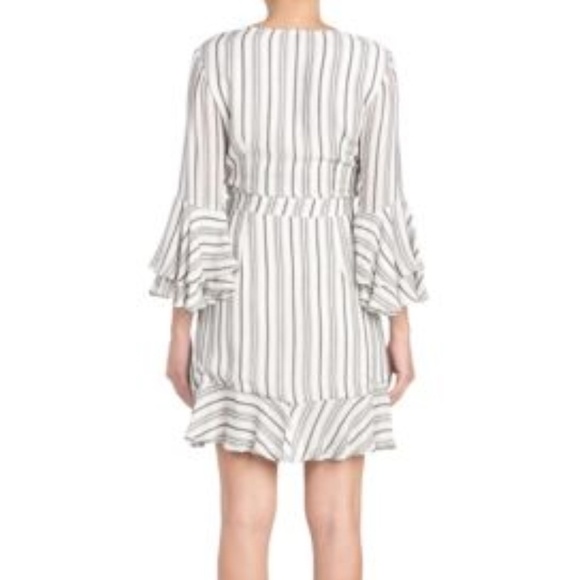 Miss Me  Miss Me Wrap Dress with 3/4 Ruffle Sleeve - Picture 2 of 5